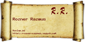Rozner Razmus névjegykártya